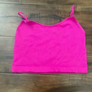 Pink Cropped Tank Top